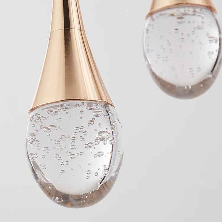 Minimalist Drop-Shaped Glass Adjustable Height Pendant Light