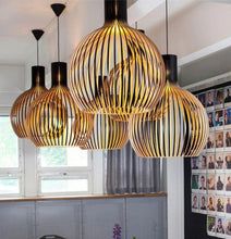 Handcrafted Solid Wood Natural Grain Rustic Pendant Light