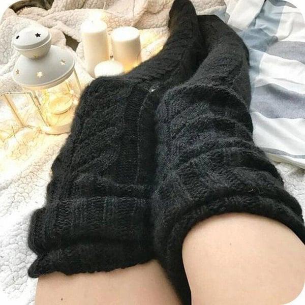 Soft Breathable Knitted Wool Stretch Tall Socks