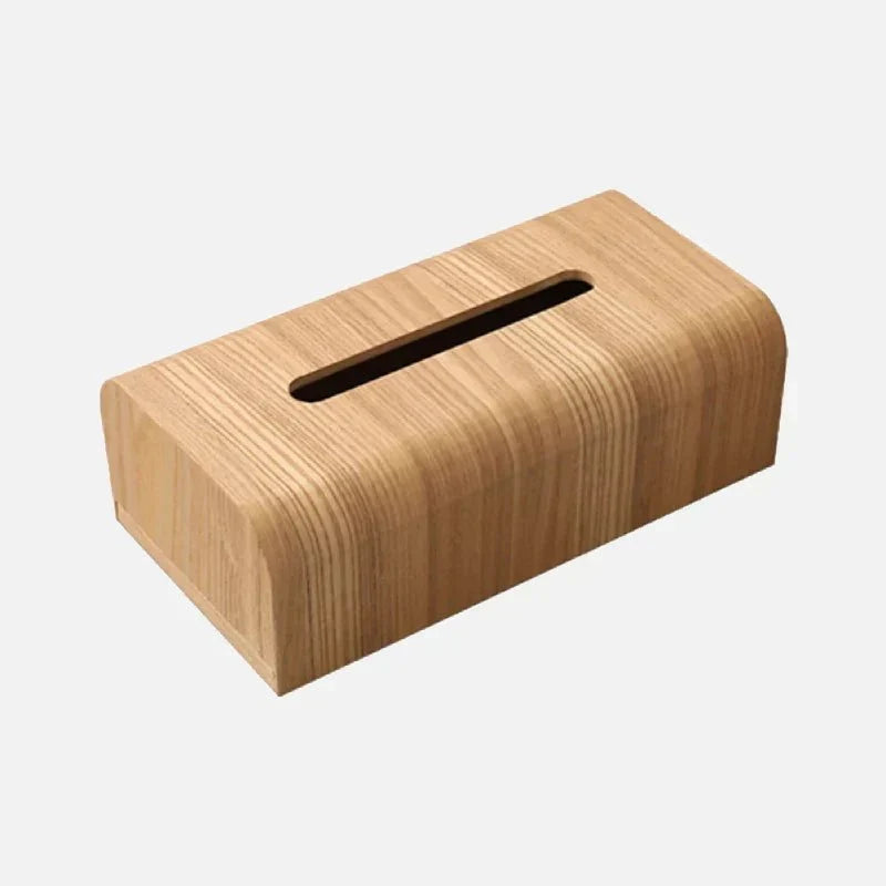 Curved Edge Solid Walnut Wood Tissue Box Holder