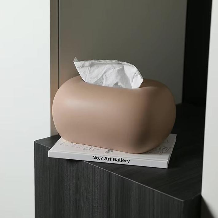 Minimalist Smooth Glossy Ceramic Tissue Box Cover