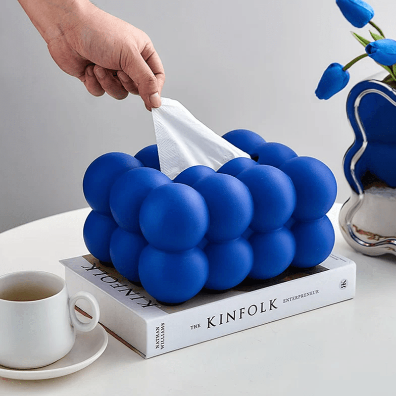 Sculptural Spherical Ceramic Round Tissue Box Holder Cover