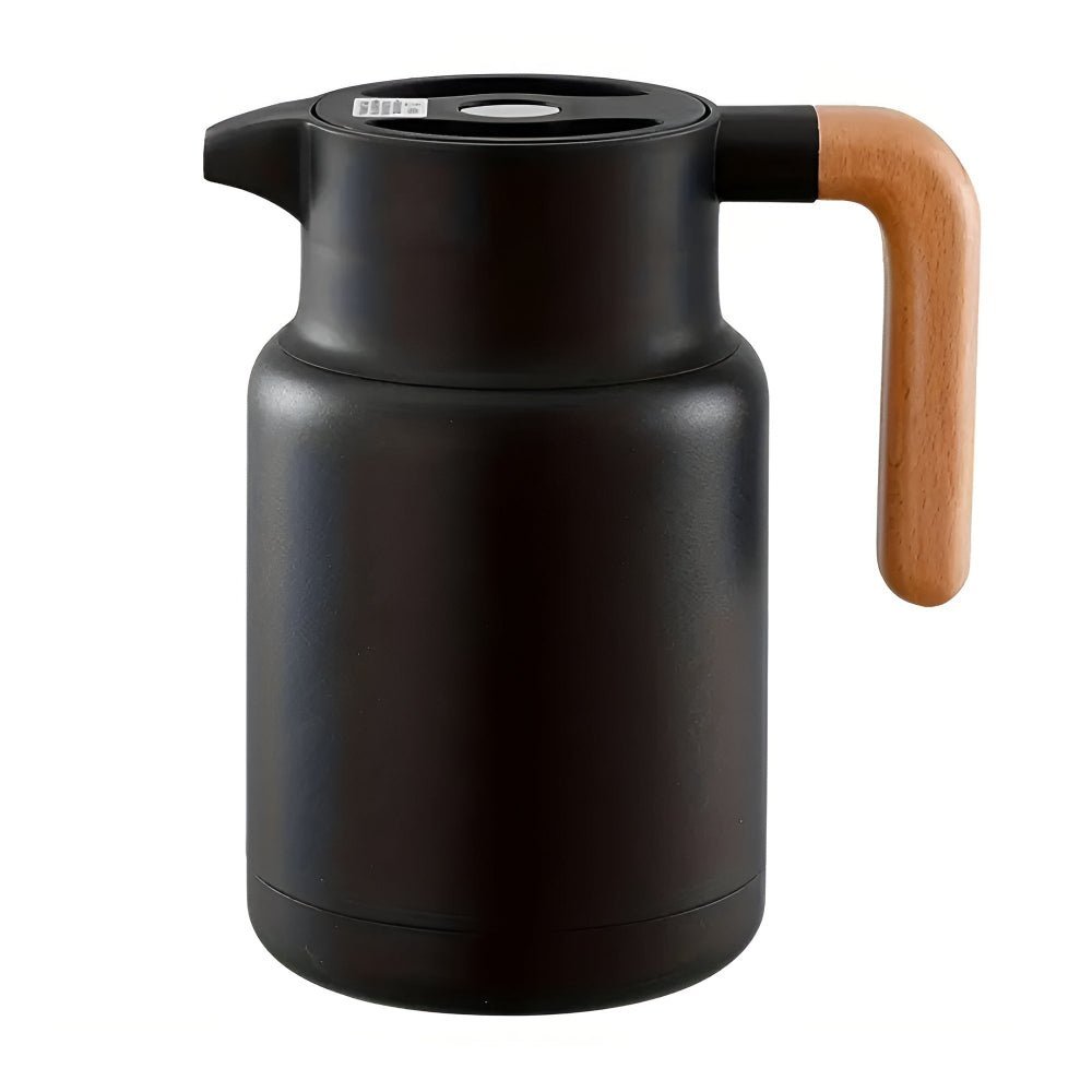 Wooden Handle Double Wall Stainless Steel Insulated Carafe