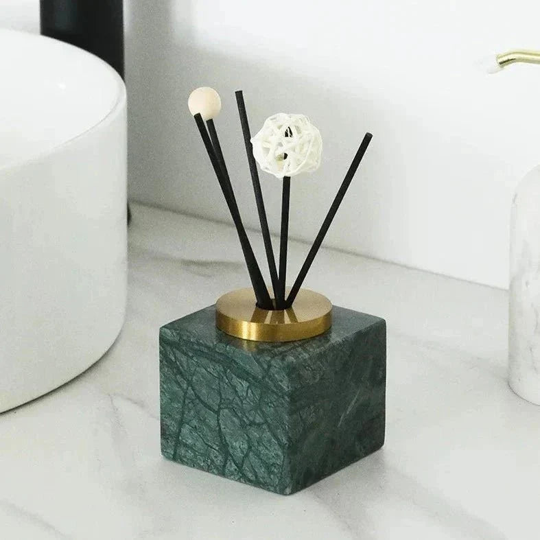Handcrafted Natural Marble Minimalist Aroma Diffuser Sculpture Vase