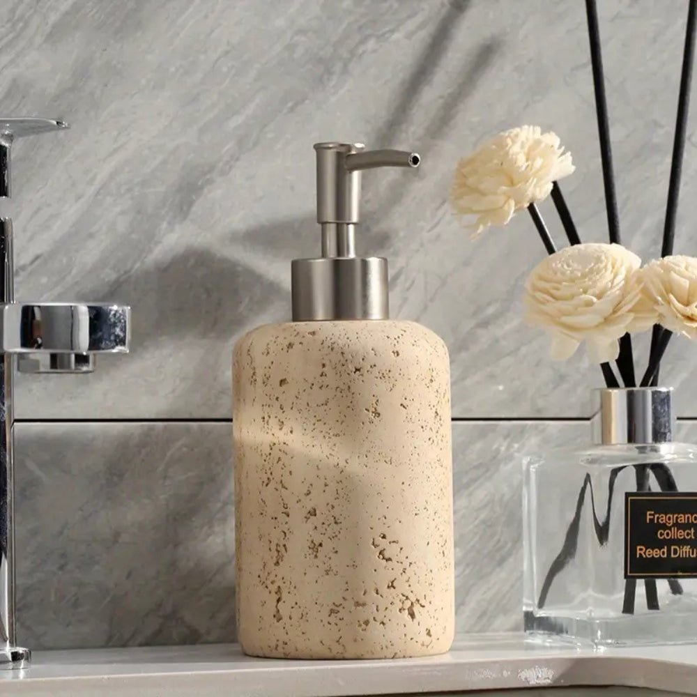 Marble Effect Resin Refillable Bathroom Soap Dispenser