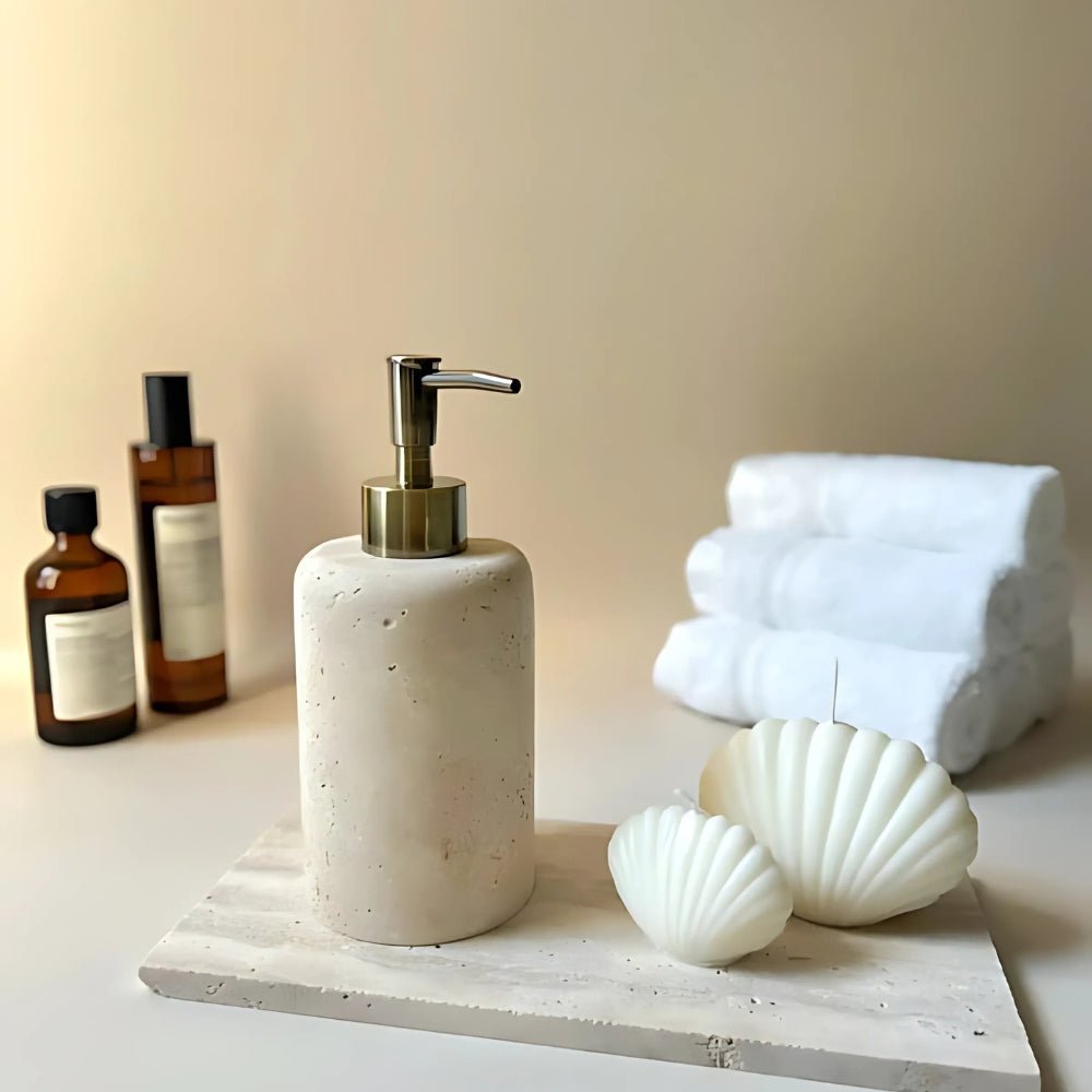 Marble Effect Resin Refillable Bathroom Soap Dispenser