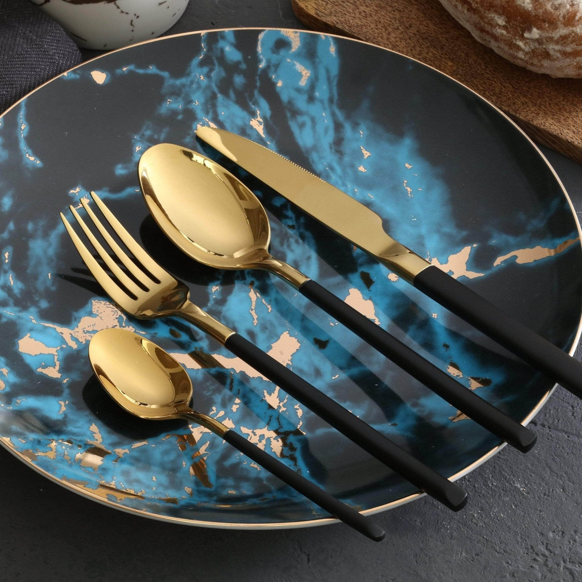 Italian Inspired Artistic Stainless Steel Flatware Cutlery Set