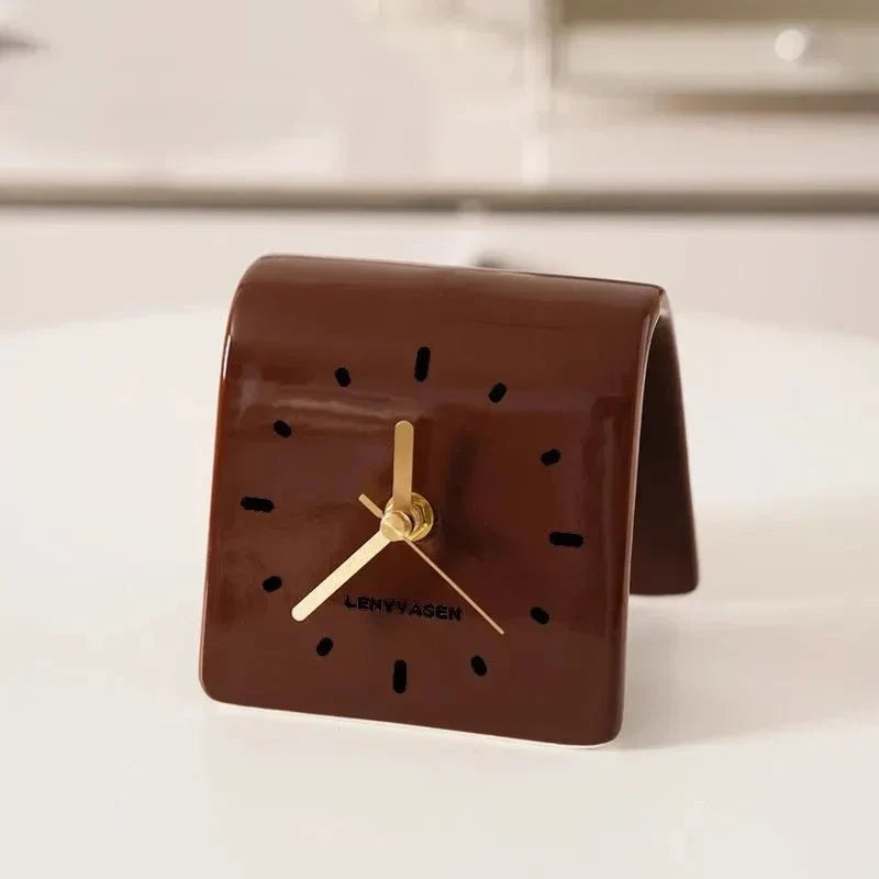 Arched Silhouette Ceramic Silent Quartz Table Clock
