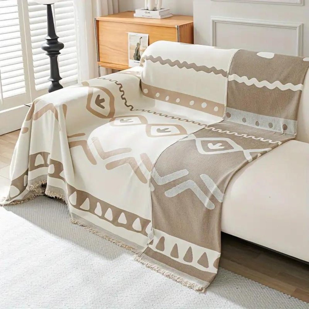 Bohemian Reversible Chenille Nonslip Sofa Slipcover Cover