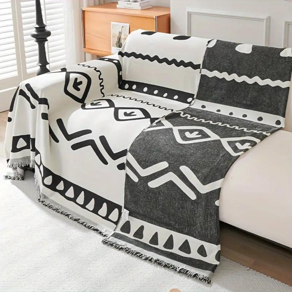 Bohemian Reversible Chenille Nonslip Sofa Slipcover Cover