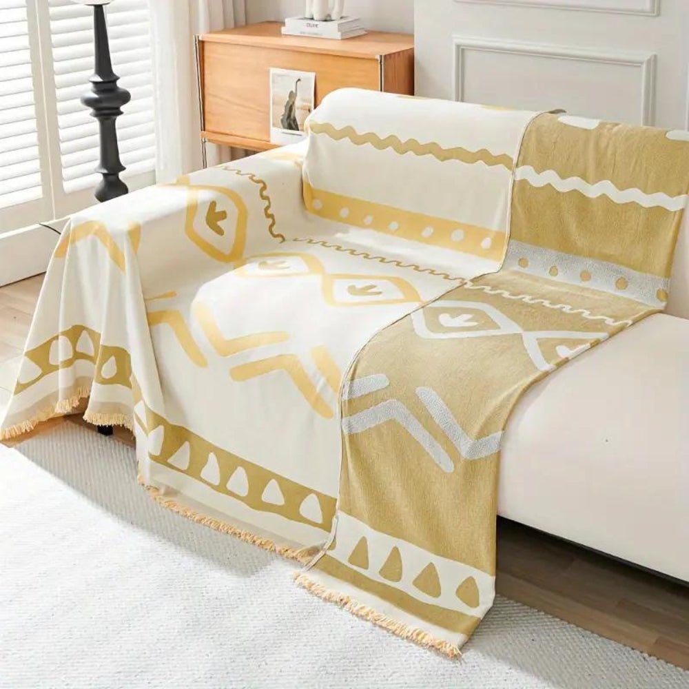 Bohemian Reversible Chenille Nonslip Sofa Slipcover Cover