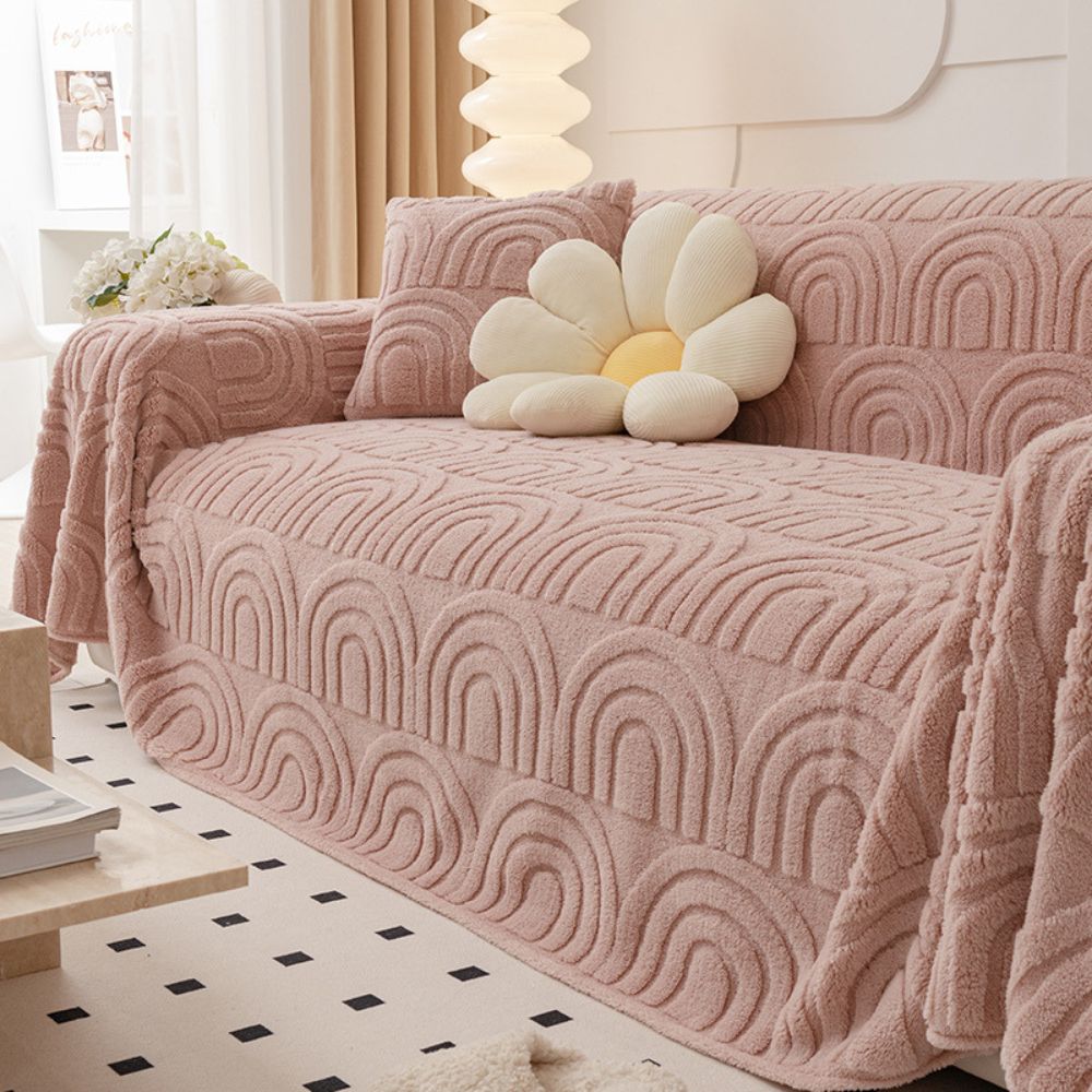 Soft Plush Microfiber Non-Slip Sofa Cover with Vibrant Design