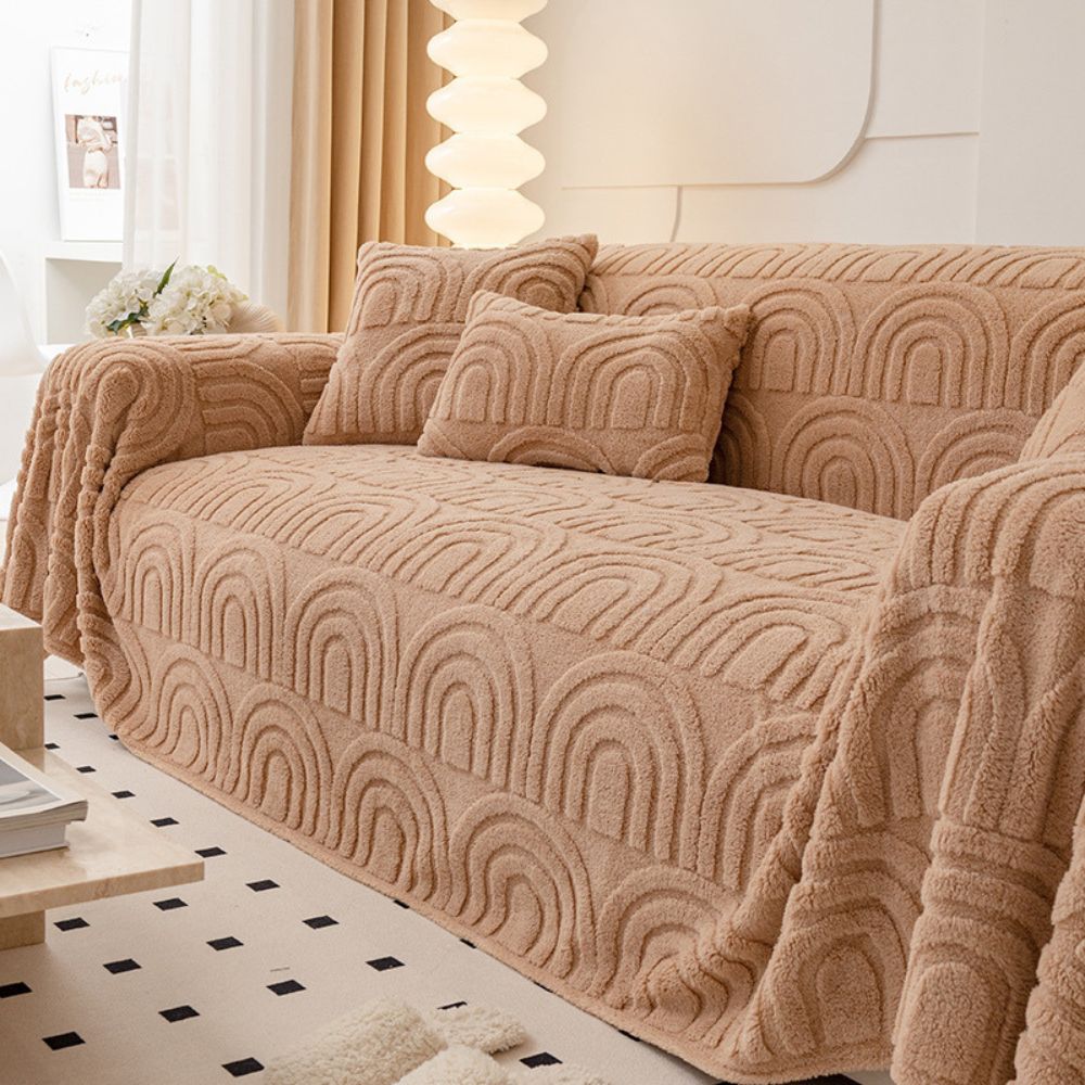 Soft Plush Microfiber Non-Slip Sofa Cover with Vibrant Design