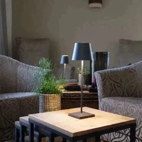 Modern Aluminum Metallic Rechargeable Touch Dimmable Cordless Table Lamp