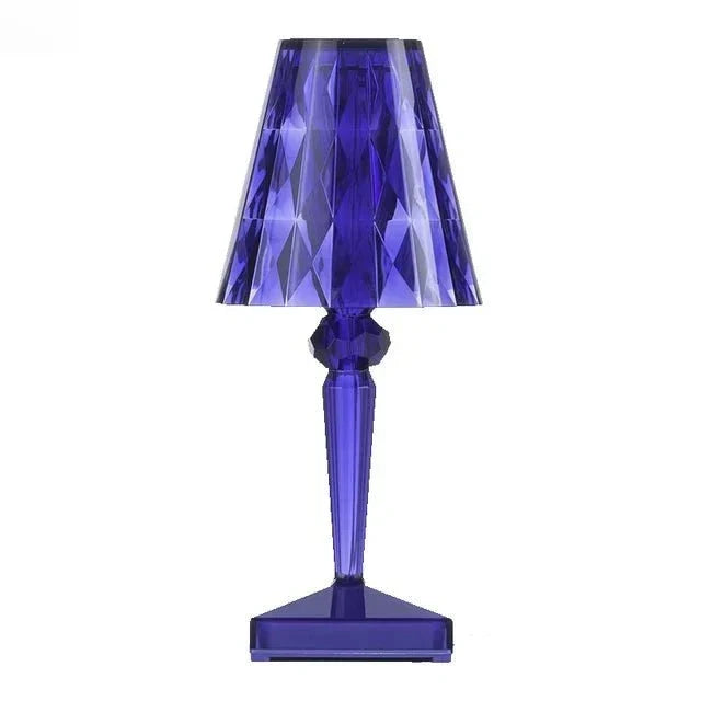 Sculptural Crystal Effect Acrylic Rechargeable Table Lamp
