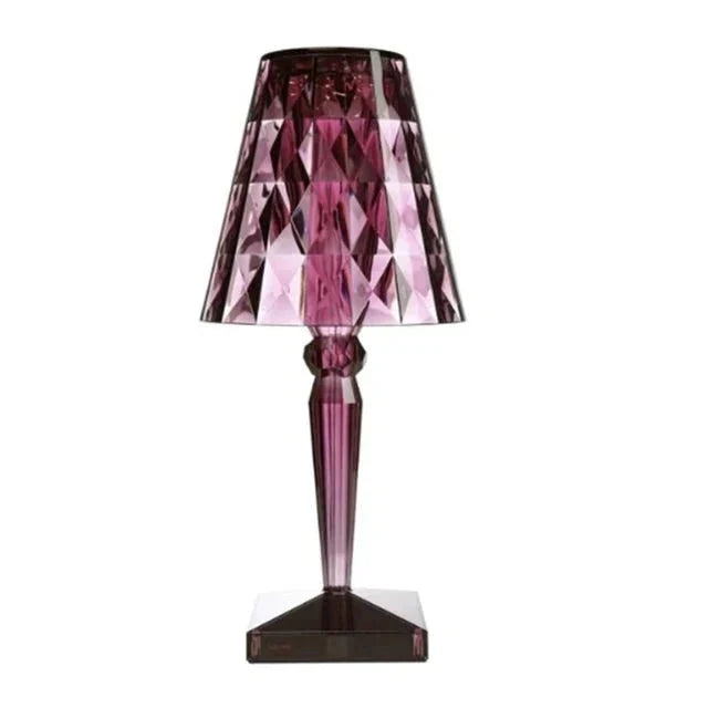 Sculptural Crystal Effect Acrylic Rechargeable Table Lamp