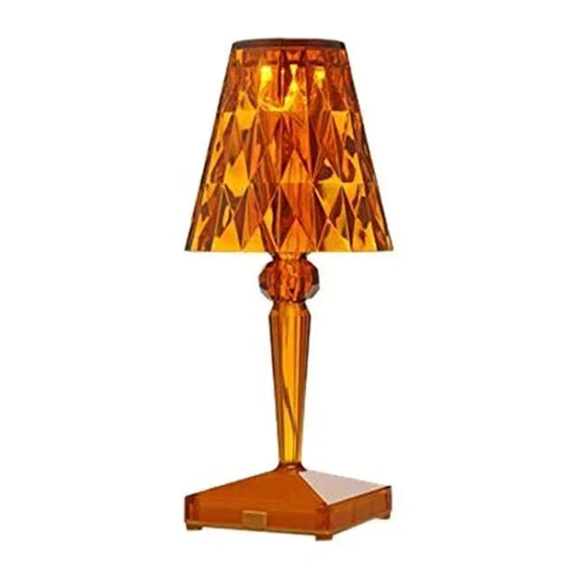 Sculptural Crystal Effect Acrylic Rechargeable Table Lamp