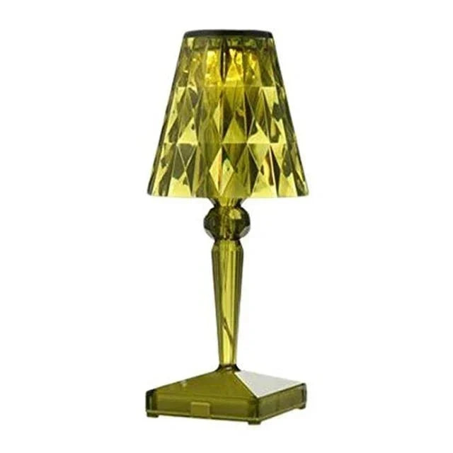 Sculptural Crystal Effect Acrylic Rechargeable Table Lamp