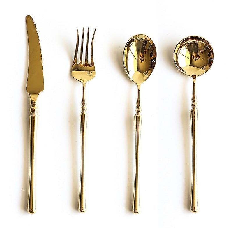 Glossy Stainless Steel Smooth Curved Flatware Cutlery Set