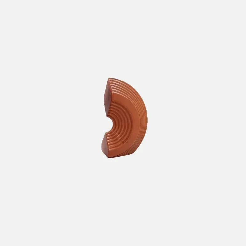 Sculptural Arched Ceramic Grooved Texture Bookend Set