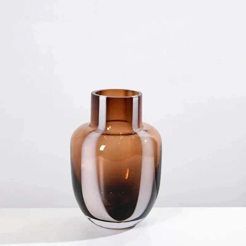 Prismatic Geometric Thick Glass Weighted Base Flower Vase