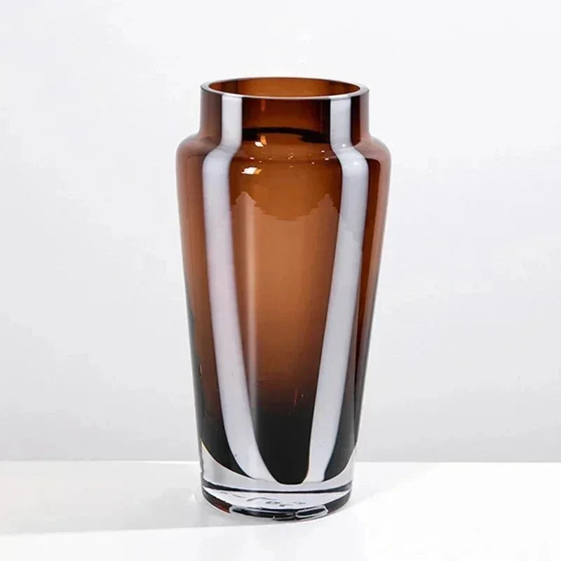 Prismatic Geometric Thick Glass Weighted Base Flower Vase