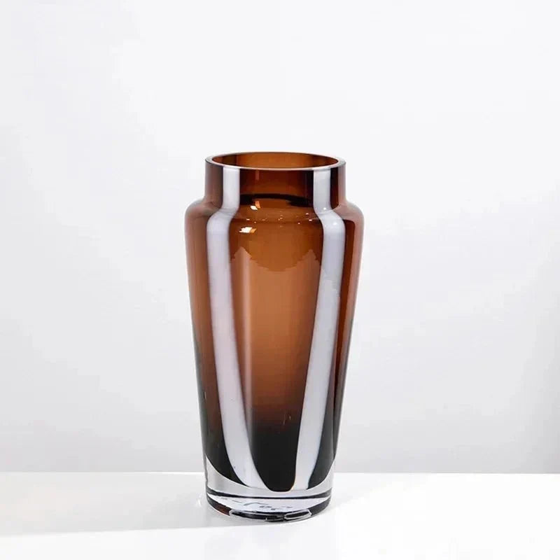 Prismatic Geometric Thick Glass Weighted Base Flower Vase