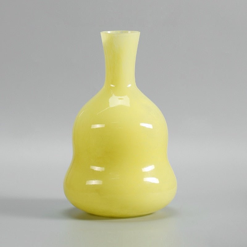 Handblown Murano Glass Sculptural Silhouette Decorative Flower Vase