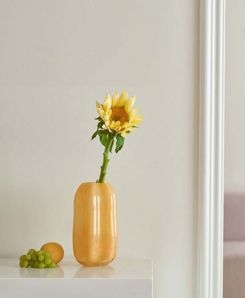 Handblown Murano Glass Sculptural Silhouette Decorative Flower Vase