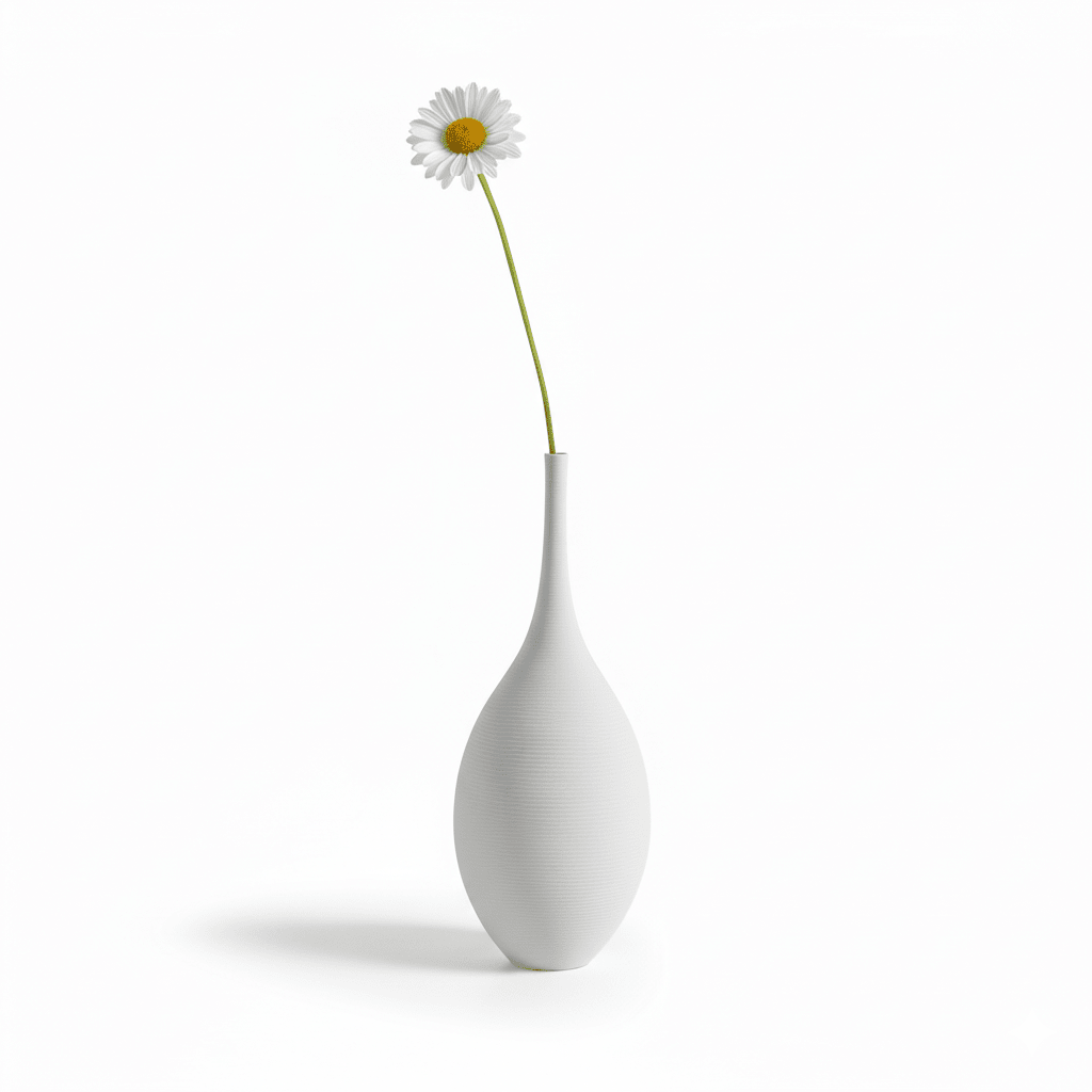 Sculptural Art Deco Tall Ceramic Vertical Vase