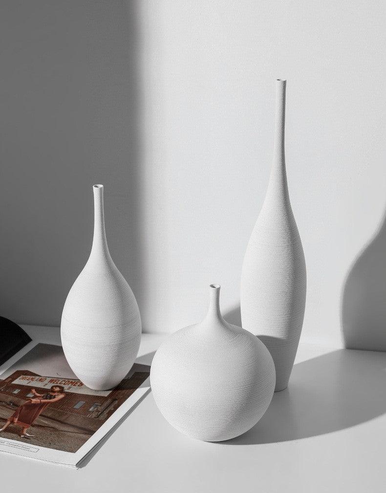 Sculptural Art Deco Tall Ceramic Vertical Vase