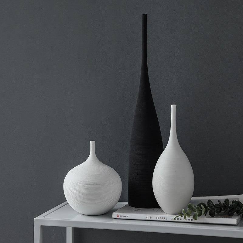 Sculptural Art Deco Tall Ceramic Vertical Vase