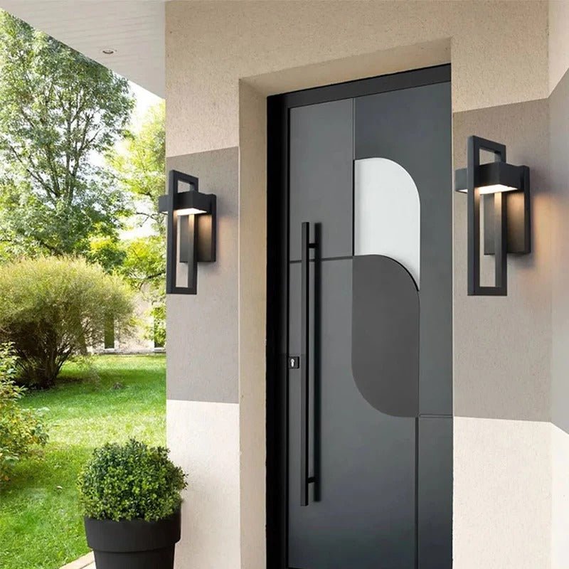 Geometric Rectangular Aluminium Scandinavian Minimalist Outdoor Wall Light