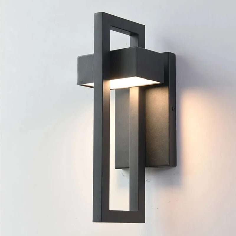 Geometric Rectangular Aluminium Scandinavian Minimalist Outdoor Wall Light