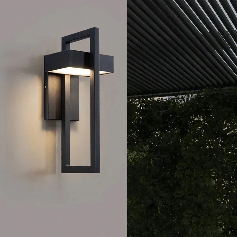 Geometric Rectangular Aluminium Scandinavian Minimalist Outdoor Wall Light