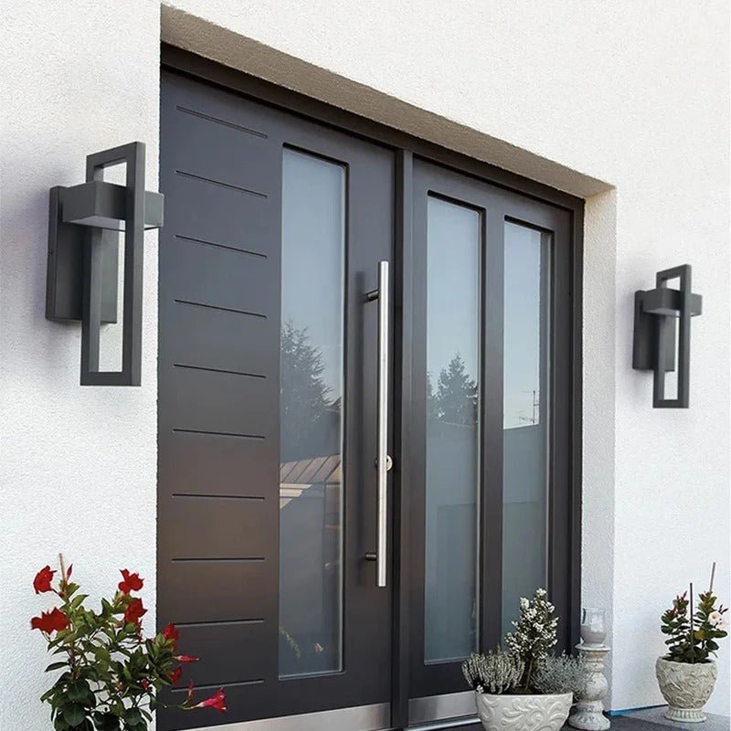 Geometric Rectangular Aluminium Scandinavian Minimalist Outdoor Wall Light