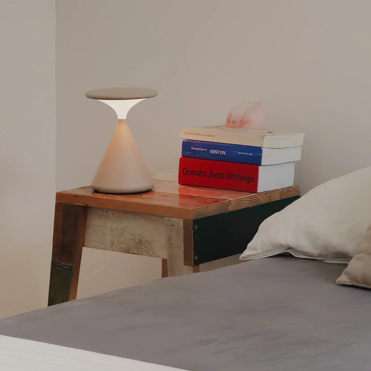 Sculptural Hourglass Cordless Dimmable Rechargeable Minimalist Table Lamp