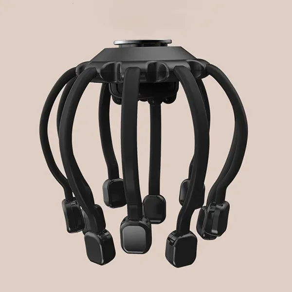 Ergonomic Multi-Tip Vibrating Bluetooth Electric Head Massager
