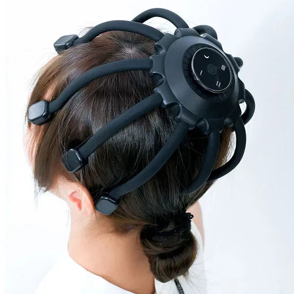 Ergonomic Multi-Tip Vibrating Bluetooth Electric Head Massager