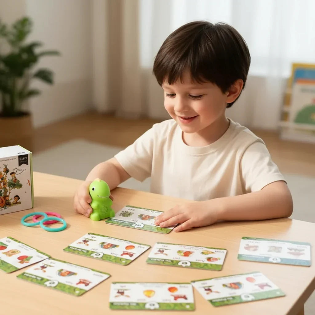 Playful Animal Shape Interactive Reading Pen Toy With Voice Flash Cards