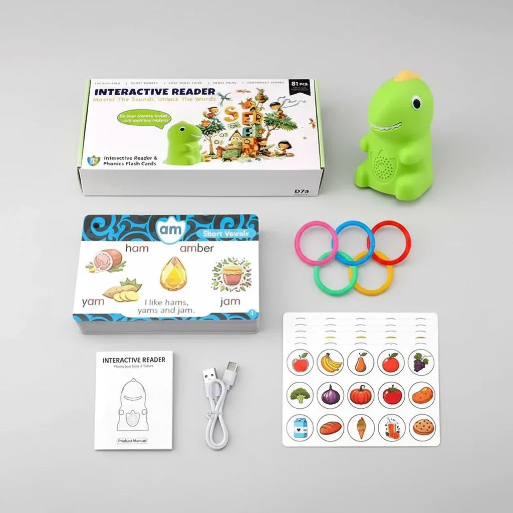 Playful Animal Shape Interactive Reading Pen Toy With Voice Flash Cards