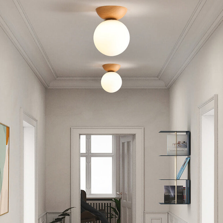 Japanese Inspired Spherical Minimalist Round Dimmable Ceiling Light