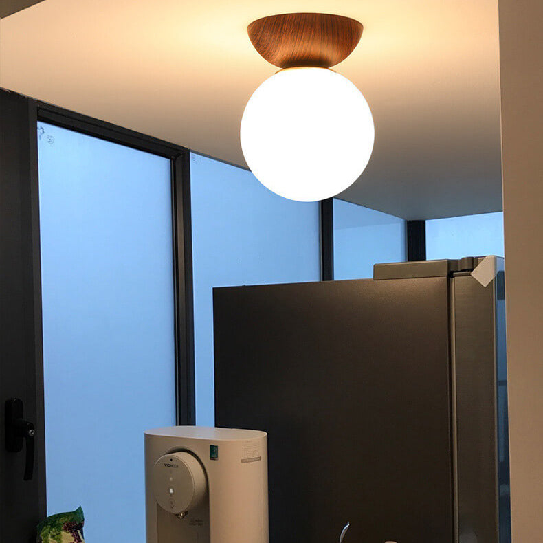 Japanese Inspired Spherical Minimalist Round Dimmable Ceiling Light