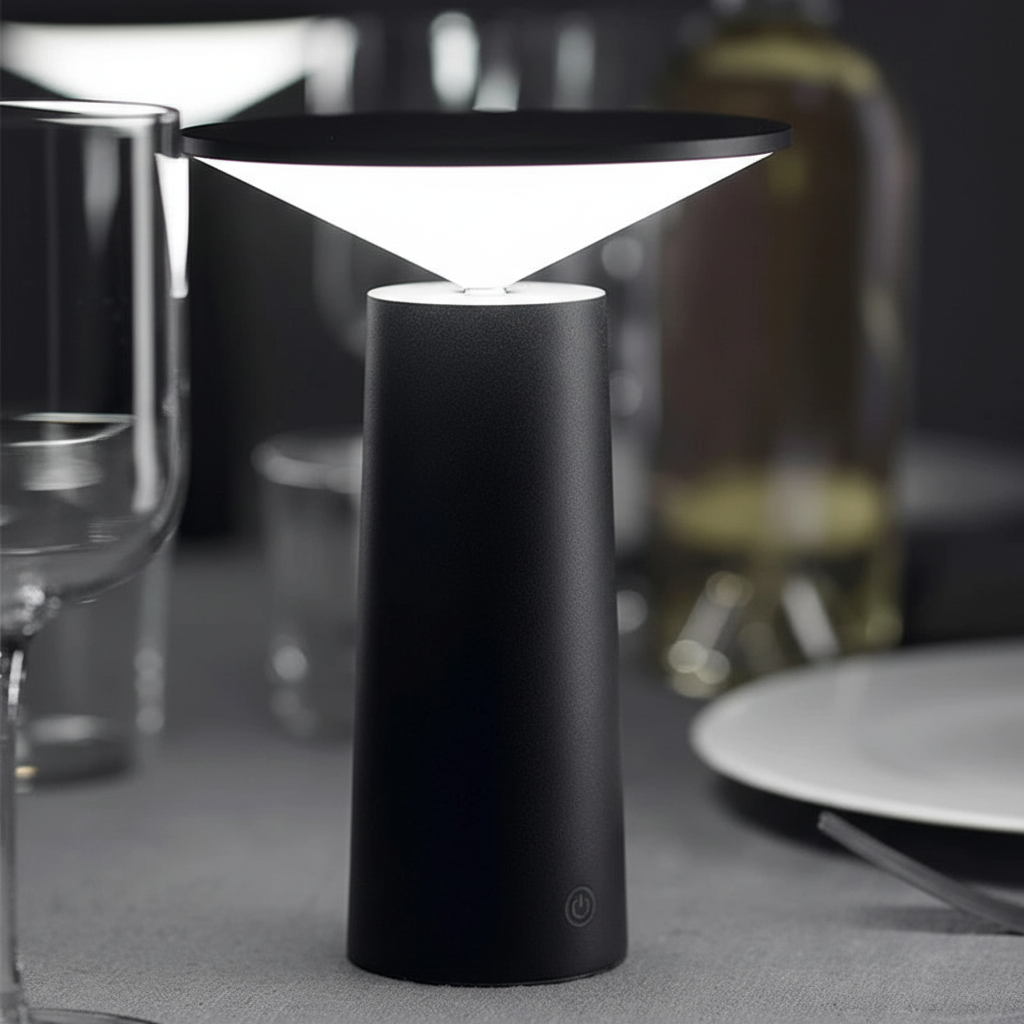 Slim Minimalist Rotatable Tilt Head Dimmable Cordless Table Lamp