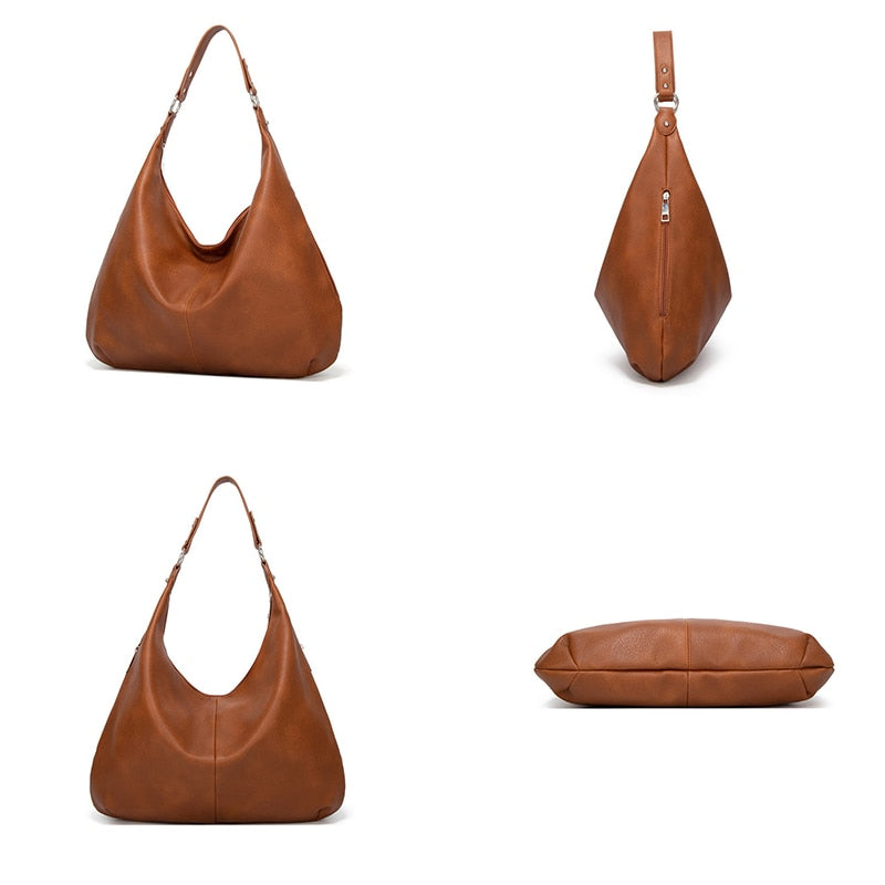 Spacious Zippered Shoulder Strap Women's Shoulder Bag