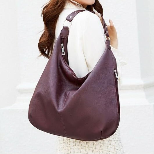 Spacious Zippered Shoulder Strap Women's Shoulder Bag