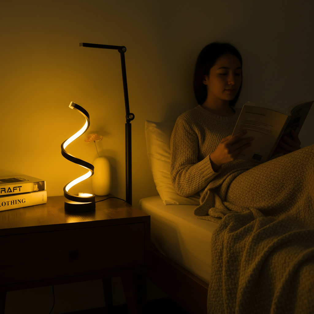 Spiral Sculpted Adjustable Clamp Desk Lamp