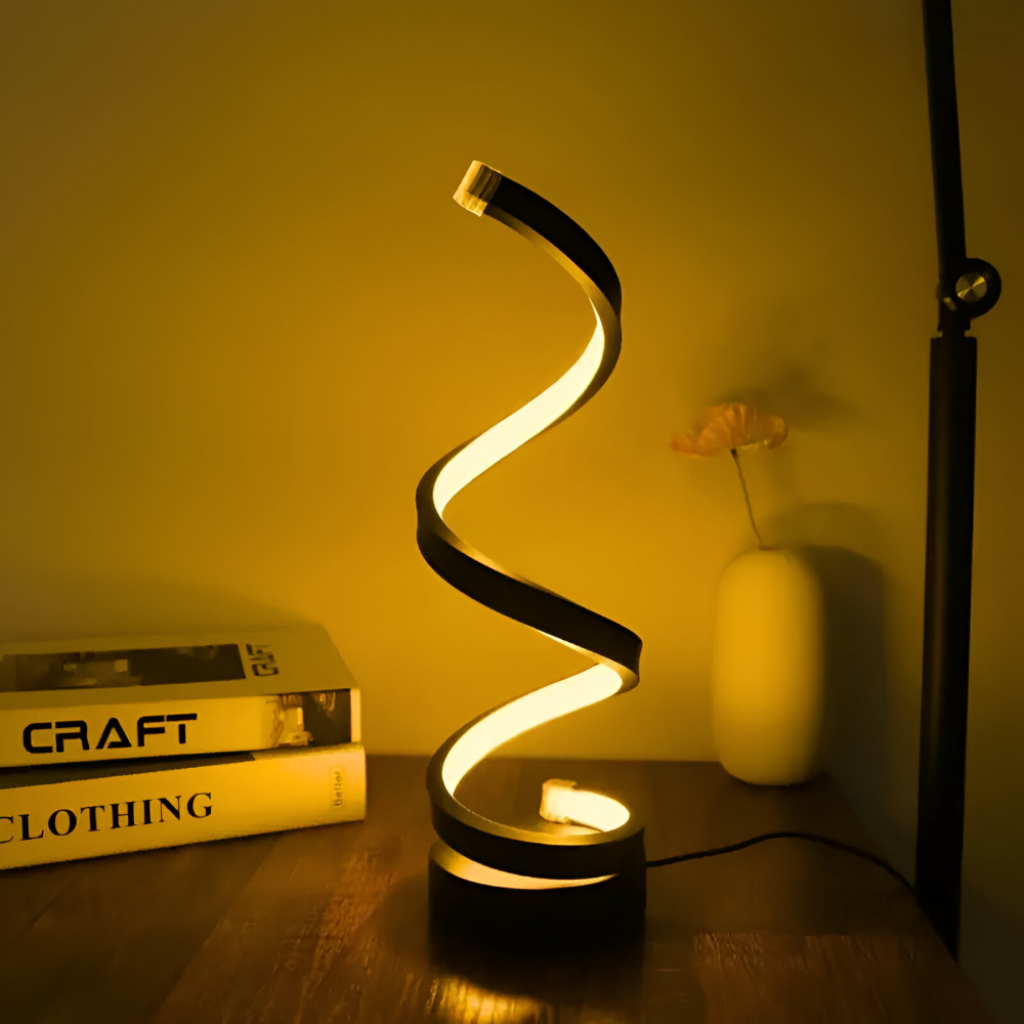 Spiral Sculpted Adjustable Clamp Desk Lamp