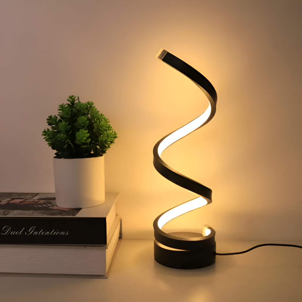 Spiral Sculpted Adjustable Clamp Desk Lamp