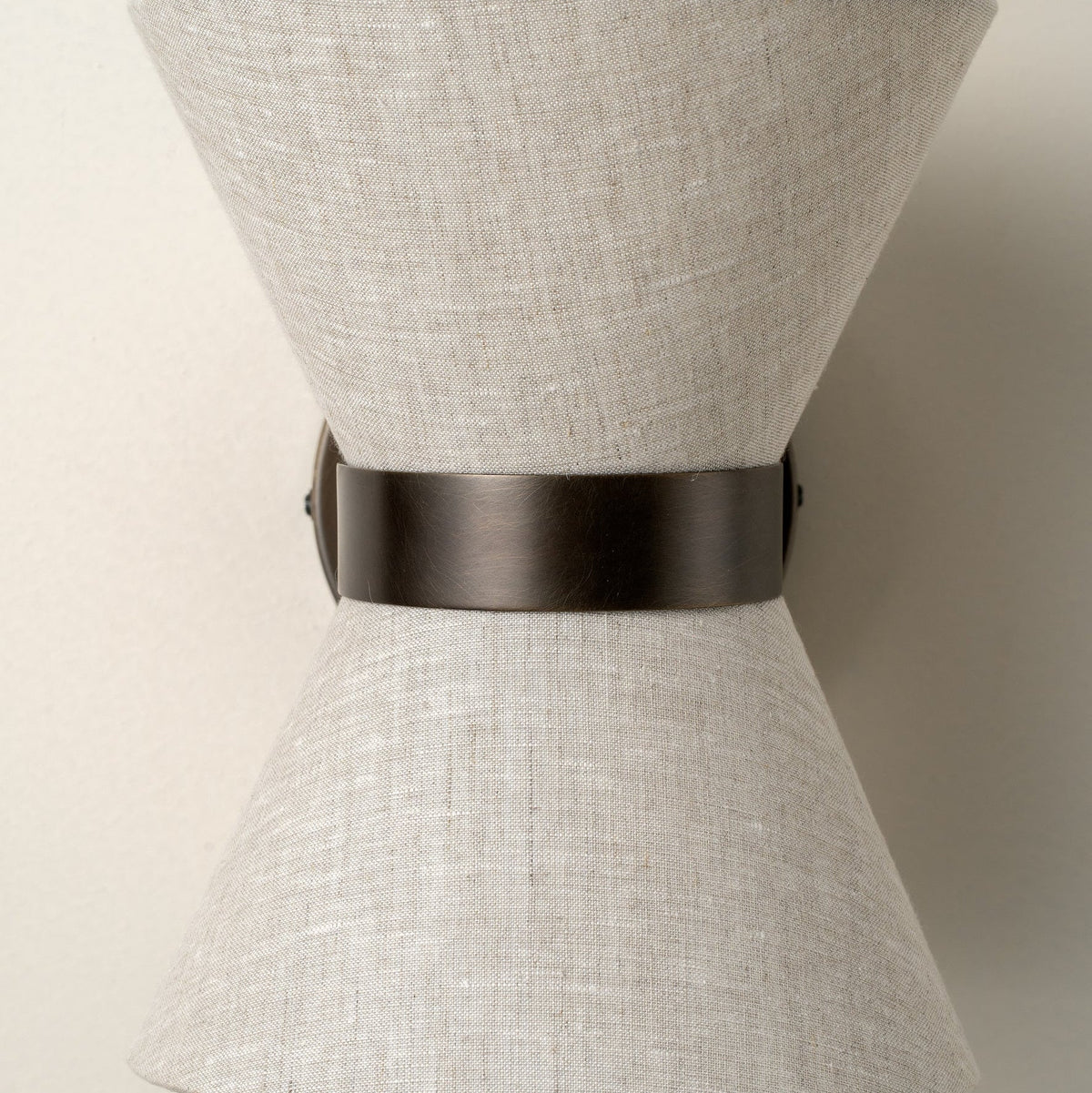 Aged Bronze Linen Shade Classic Modern Wall Light